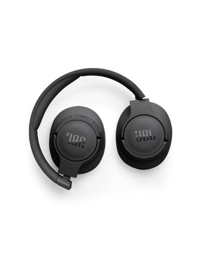 جي بي إل Tune 720Bt Wireless Over Ear Headphones Pure Bass Sound 76H Battery Hands-Free Call Plus Voice Aware Multi Point Connection Lightweight And Foldable Detachable Audio Cable Black  - Image 2