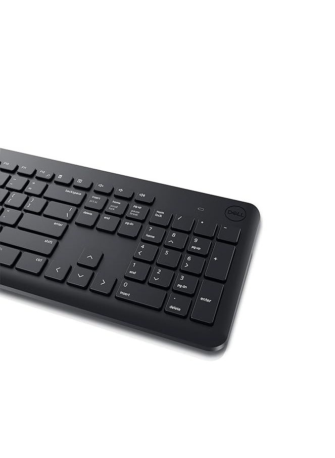 DELL Wireless Keyboard And Mouse - KM3322W, Wireless - 2.4GHz, Optical LED Sensor, Mechanical Scroll, Anti-Fade Plunger Keys, 6 Multimedia Keys, Tilt Leg - Black - Image 4