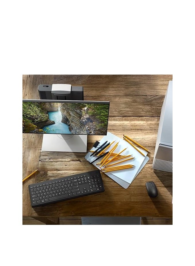 DELL Wireless Keyboard And Mouse - KM3322W, Wireless - 2.4GHz, Optical LED Sensor, Mechanical Scroll, Anti-Fade Plunger Keys, 6 Multimedia Keys, Tilt Leg - Black - Image 3