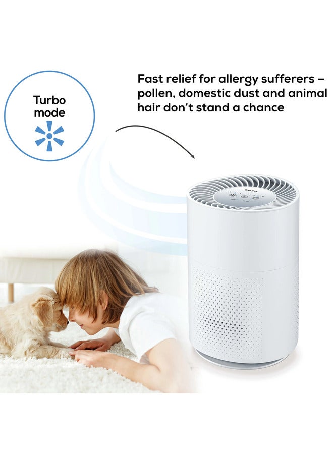 بيورير منقي الهواء تنظيف الهواء من خلال نظام فلتر ثلاثي الطبقات 1500 واط أبيض - Image 4
