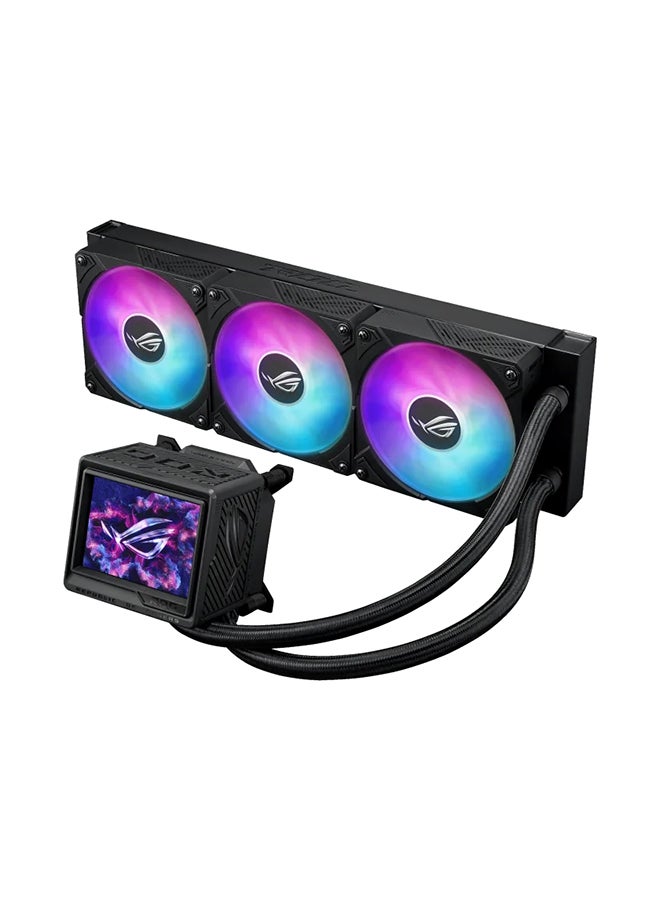 أسوس ROG Ryujin III 360 ARGB Extreme Liquid CPU Cooler, 360mm Radiator, Customizable ARGB Lighting, High-Performance Asetek Pump, Dual 120mm PWM Fans for Optimal Airflow, Enhanced Cooling Efficiency, Integrated Fan Control with ASUS Aura Sync, Compatible with Intel LGA 1700/1200/115x and AMD AM5/AM4 sockets, Durable FEP Tubing for Improved Flow, Easy Installation | 90RC0131-M0EAY0 Black  - Image 1
