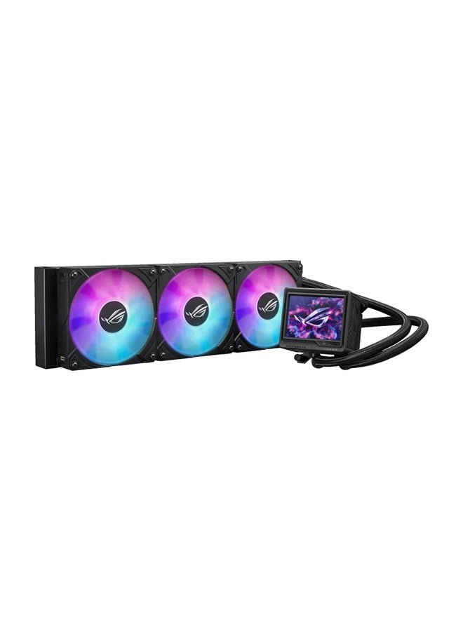 أسوس ROG Ryujin III 360 ARGB Extreme Liquid CPU Cooler, 360mm Radiator, Customizable ARGB Lighting, High-Performance Asetek Pump, Dual 120mm PWM Fans for Optimal Airflow, Enhanced Cooling Efficiency, Integrated Fan Control with ASUS Aura Sync, Compatible with Intel LGA 1700/1200/115x and AMD AM5/AM4 sockets, Durable FEP Tubing for Improved Flow, Easy Installation | 90RC0131-M0EAY0 Black  - Image 2