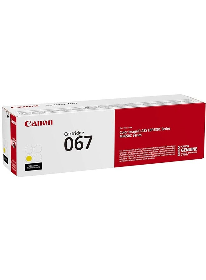 كانون 067 Toner Cartridge (5099C001AA) For use with LBP633Cdw, LBP632Cdw, MF653Cdw, MF654Cdw, MF656Cdw Yellow - Image 1