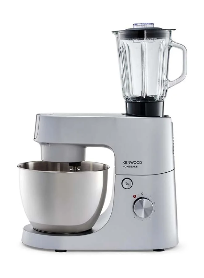 KENWOOD Stand Mixer Kitchen Machine HOMEBAKE, 5L Brushed Steel Bowl, K-Beater, Whisk, Dough Hook, Splash Guard, Variable Speed, Compact Design
