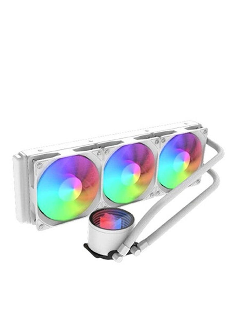 REDRAGON Liquid Cooler for Laptops ,Groovy Infinity Mirror Effect , 3300 RPM High-Efficiency , 3 x Cooling fan(360mm) , 120mm PWM RGB , 20 dBA Quiet , Model CCW-3013 , ARGB , AIO 360 CPU  - Image 4