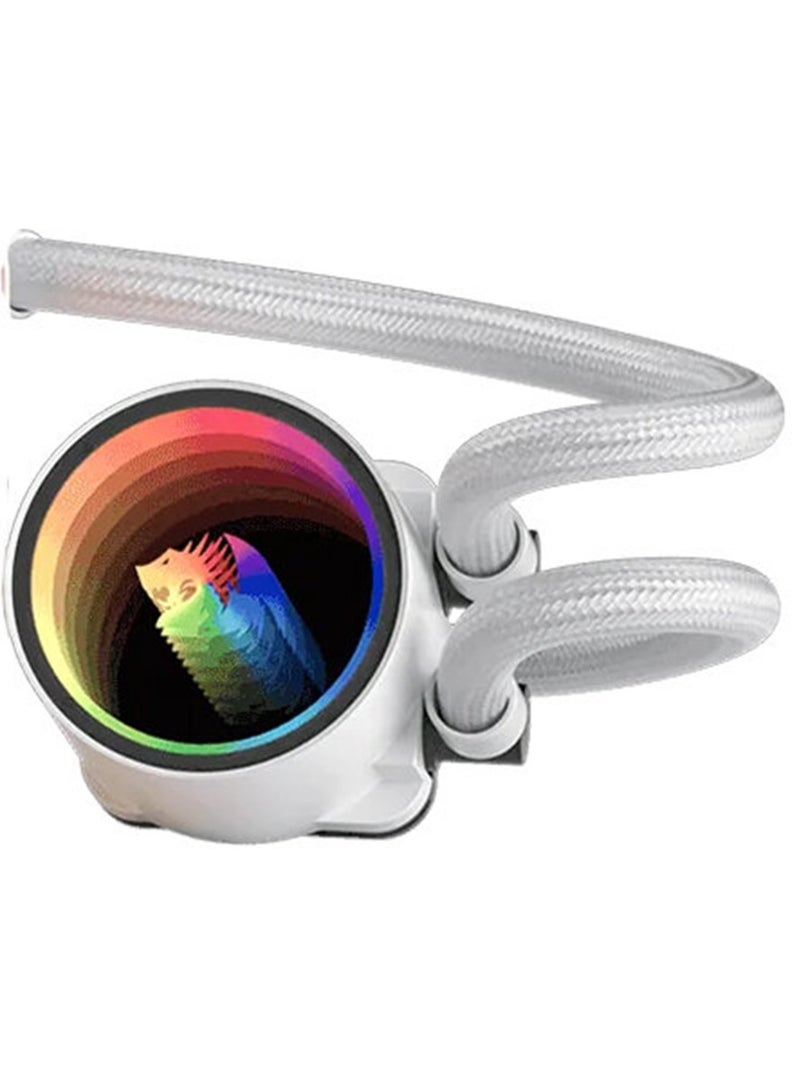 REDRAGON Liquid Cooler for Laptops ,Groovy Infinity Mirror Effect , 3300 RPM High-Efficiency , 3 x Cooling fan(360mm) , 120mm PWM RGB , 20 dBA Quiet , Model CCW-3013 , ARGB , AIO 360 CPU  - Image 3