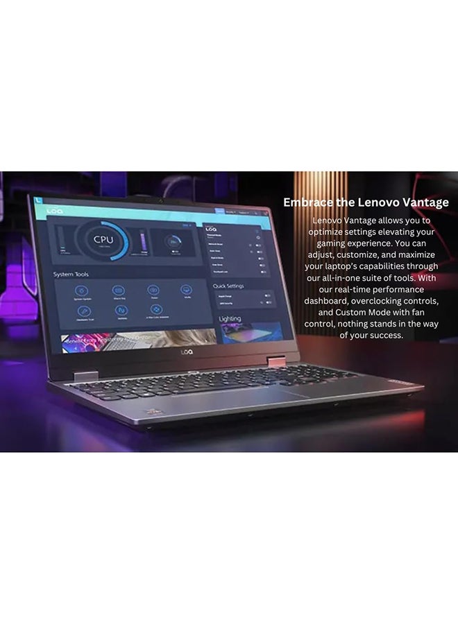 Lenovo - LOQ 15ARP9 Gaming Laptop with LA1 Chip 15.6-Inch FHD Display, AMD Ryzen 7 7435HS Processor/16GB RAM/1TB SSD/8GB NVDIA Geforce RTX 4070 Graphics Card/Windows 11 + Free NCTS RGB Cooling Pad English Luna Grey - Image 1
