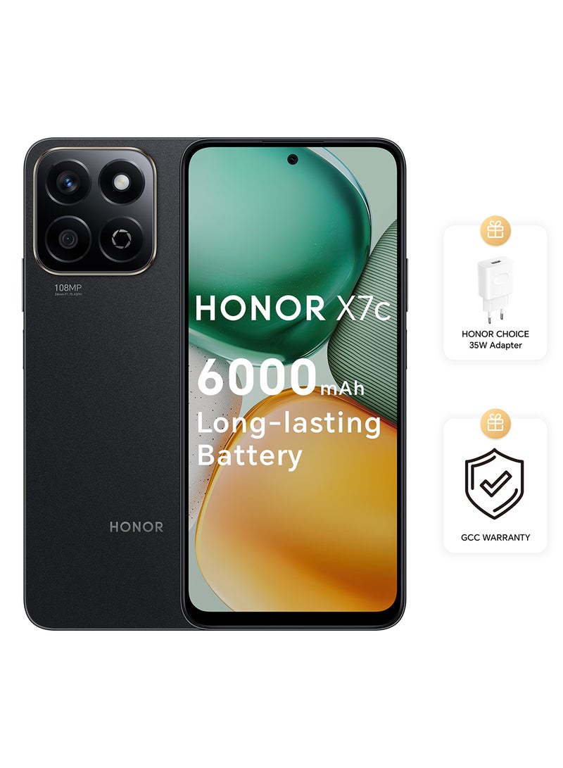 هونور X7c Dual SIM 8GB RAM 256GB Midnight Black 4G With Free Inbox 35W Charger - Middle East Version  - Image 1
