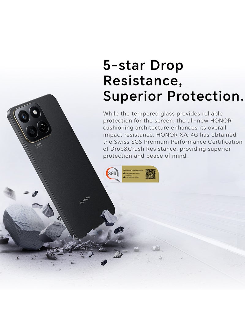 Honor - X7c Dual SIM 8GB RAM 256GB Midnight Black 4G With Free Inbox 35W Charger - Middle East Version - Image 1
