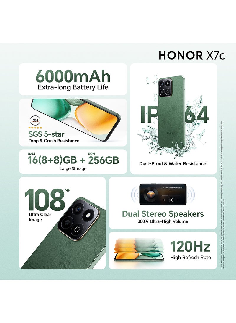 هونور X7c ثنائي الشريحة 8 جيجابايت رام 256 جيجابايت أخضر غابات 4G مع شاحن 35 واط مجاني - نسخة الشرق الأوسط - Image 4