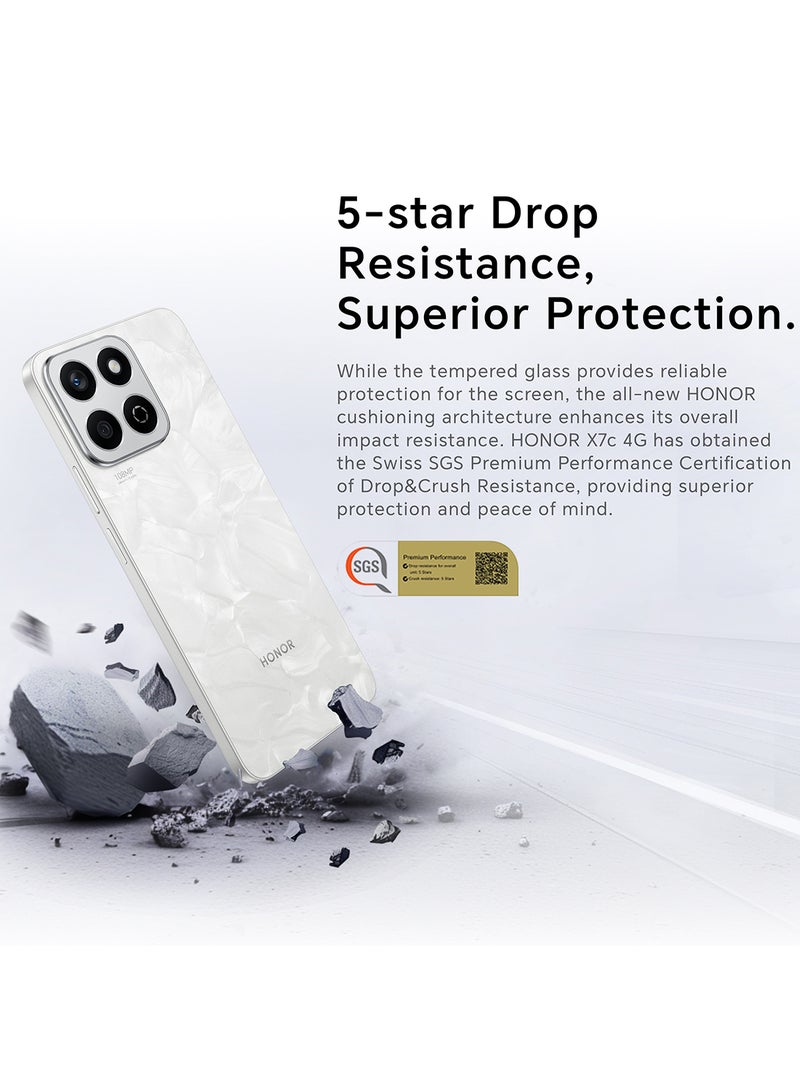 Honor - X7c Dual SIM 8GB RAM 256GB Moonlight White 4G With Free Inbox 35W Charger - Middle East Version - Image 1