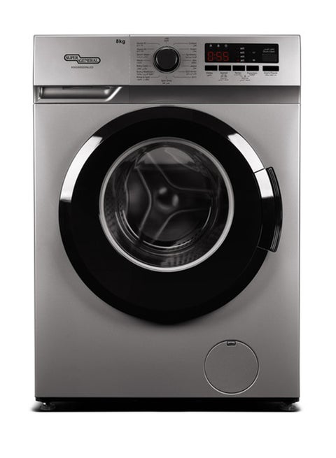 8kg Front Loading Washing Machine With 1400rpm, High Energy Efficiency, LED Digital Display & Chrome Door, Quick Wash, Auto Balancing Control, Silent Operation, Stainless Steel Drum, KSGW8500NLED Silver