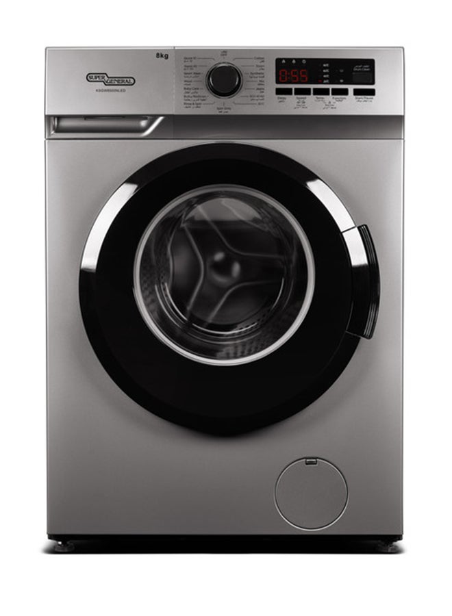 SUPER GENERAL 8kg Front Loading Washing Machine With 1400rpm, High Energy Efficiency, LED Digital Display & Chrome Door, Quick Wash, Auto Balancing Control, Silent Operation, Stainless Steel Drum, KSGW8500NLED Silver  - Image 1