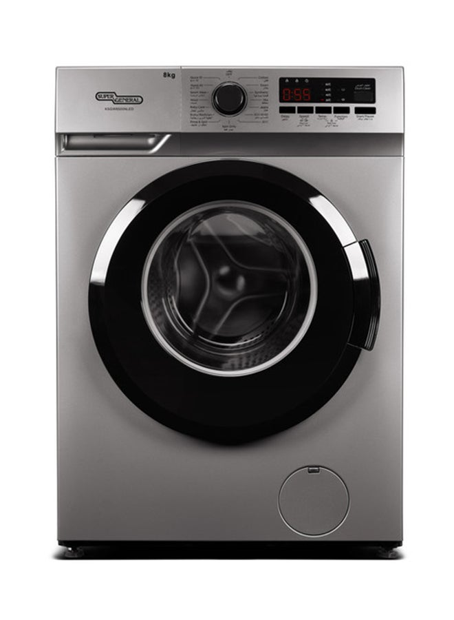 سوبر جنرال 8kg Front Loading Washing Machine With 1400rpm, High Energy Efficiency, LED Digital Display & Chrome Door, Quick Wash, Auto Balancing Control, Silent Operation, Stainless Steel Drum, KSGW8500NLED Silver  - Image 2