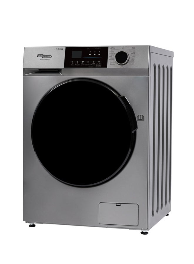 سوبر جنرال 10.5kg Front Loading Washing Machine With 1400rpm, High Energy Efficiency, LED Digital Display & Chrome Door, Quick Wash, Auto Balancing Control, Silent Operation, Stainless Steel Drum, KSGW11500NLED Silver  - Image 2