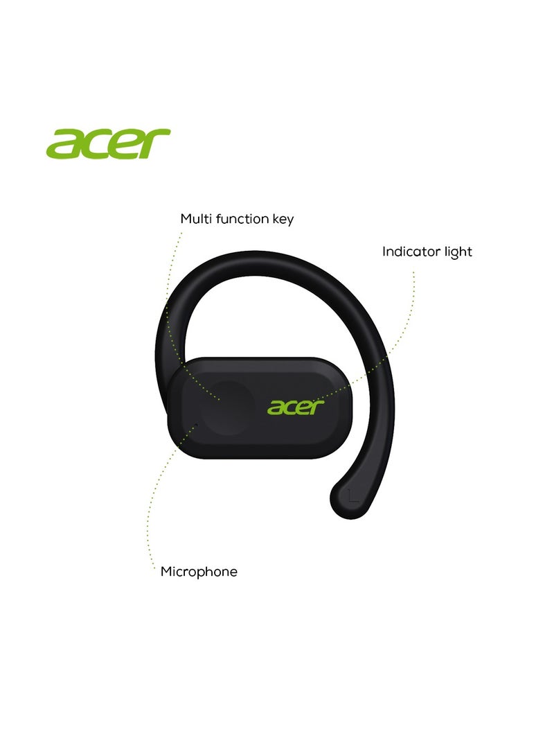 أيسر Wireless Bluetooth ENC Open Ear Headphones with Dual 14.2mm Dynamic Drivers Deep Bass, Bluetooth 5..0 Black  - Image 4