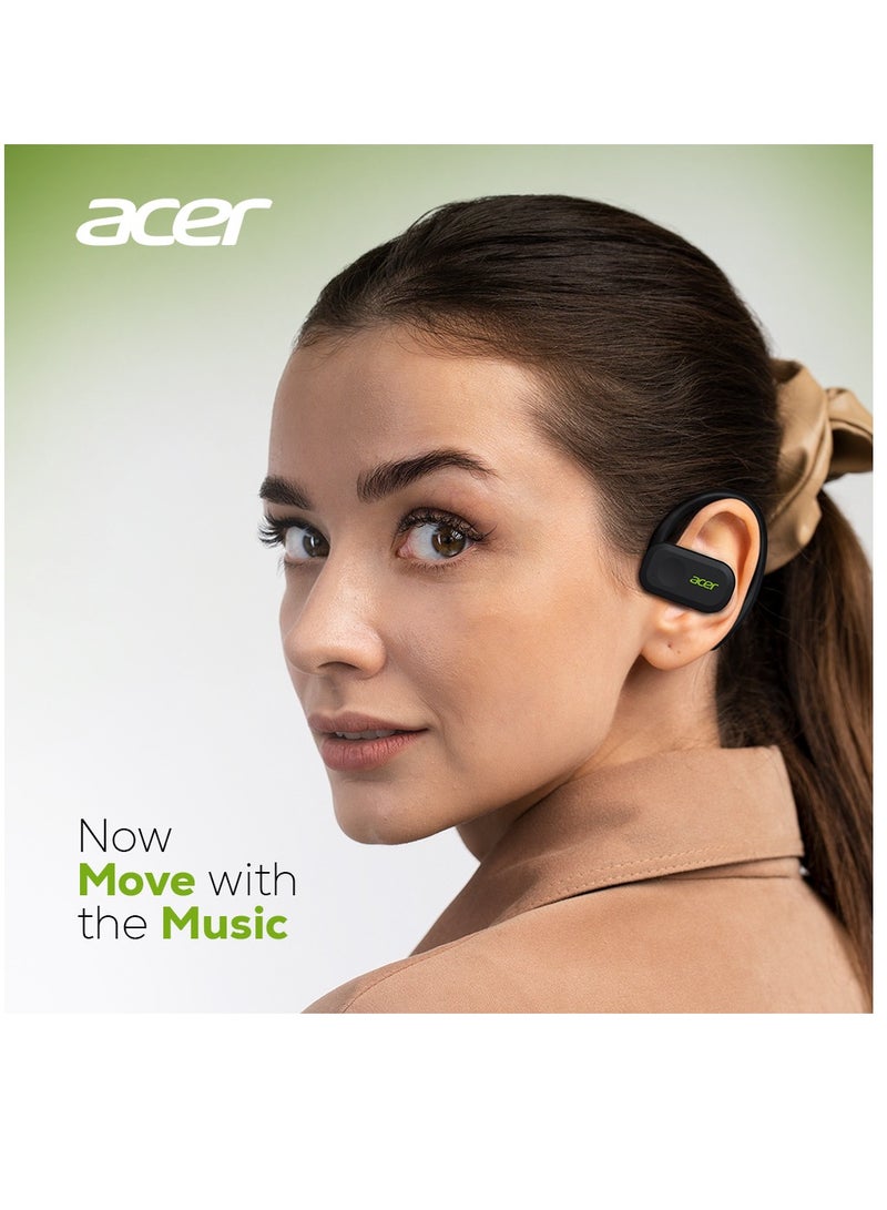 أيسر Wireless Bluetooth ENC Open Ear Headphones with Dual 14.2mm Dynamic Drivers Deep Bass, Bluetooth 5..0 Black  - Image 3