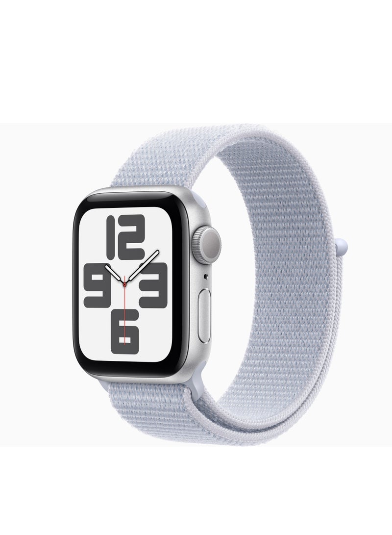 Apple Watch SE GPS 40mm Silver Aluminum Case with Blue Cloud Sport Loop Silver With Blue Cord - Image 1