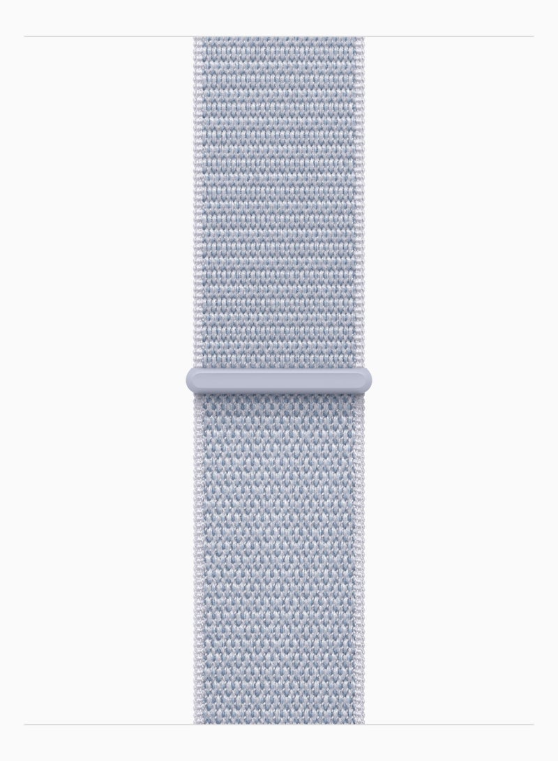 Apple Watch SE GPS 40mm Silver Aluminum Case with Blue Cloud Sport Loop Silver With Blue Cord - Image 3