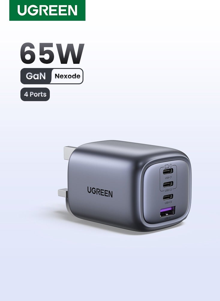 Ugreen - 65W Nexode Charger Type C 3C1A USB Type C Adapter Fast Wall Charger Compatible With iPhone 16 15 13 Galaxy S24 23 Ultra Macbook Pro Air iPad Pro Mini Xiaomi Redmi Lenovo Airpods 4 Apple Watch Space Gray - Image 1