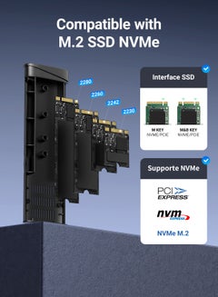 يو جرين حافظة Nvme حاوية خارجية M.2 SSD مع USB C 3.210Gbps متوافقة مع Nvme 2230/2242/2260/2280 كينغستون WD سامسونج توشيبا خارجية ممتدة لجهاز تابلت ماك بوك برو اير  - Image 3