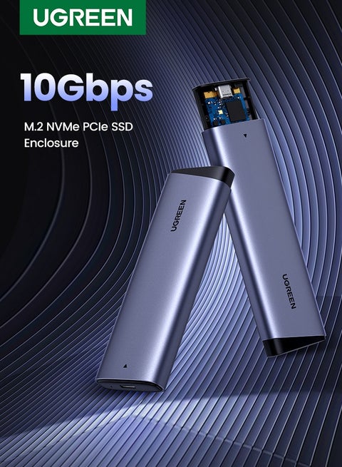 Nvme Enclosure External M.2 SSD Case External Hard Drive Enclosure USB C 3.210Gbps Compatible With Nvme 2230/2242/2260/2280 Kingston WD Samsung Toshiba External Extending for Macbook Pro Air Tablet Silver