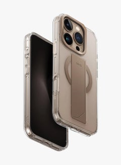 Uniq Series Heldro Max Protective Case with Flex Grip Band and Adjustable Kickstand Made with Strongs Magnets Built-in Kickstand Compatible with iPhone 16 Pro - Gold  - Image 1