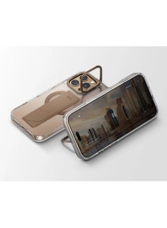 Uniq Series Heldro Max Protective Case with Flex Grip Band and Adjustable Kickstand Made with Strongs Magnets Built-in Kickstand Compatible with iPhone 16 Pro - Gold  - Image 4