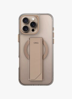 Uniq Series Heldro Max Protective Case with Flex Grip Band and Adjustable Kickstand Made with Strongs Magnets Built-in Kickstand Compatible with iPhone 16 Pro - Gold  - Image 2