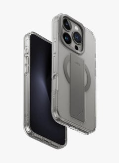 Uniq Series Heldro Max Protective Case with Flex Grip Band and Adjustable Kickstand Made with Strongs Magnets Built-in Kickstand Compatible with iPhone 16 Pro Max - Clear  - Image 1