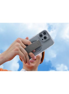 Uniq Series Heldro Max Protective Case with Flex Grip Band and Adjustable Kickstand Made with Strongs Magnets Built-in Kickstand Compatible with iPhone 16 Pro Max - Clear  - Image 3