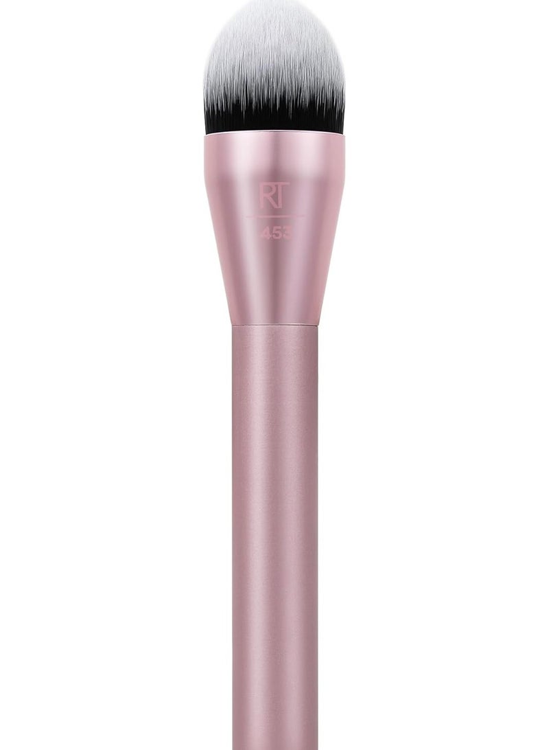 REAL TECHNIQUES Power Pigment Blush Makeup Brush, Cheek Brush For Liquid & Cream Blush, Dense, Synthetic Bristles With Pointed Shape, Vegan & Cruelty Free Pink - Image 2