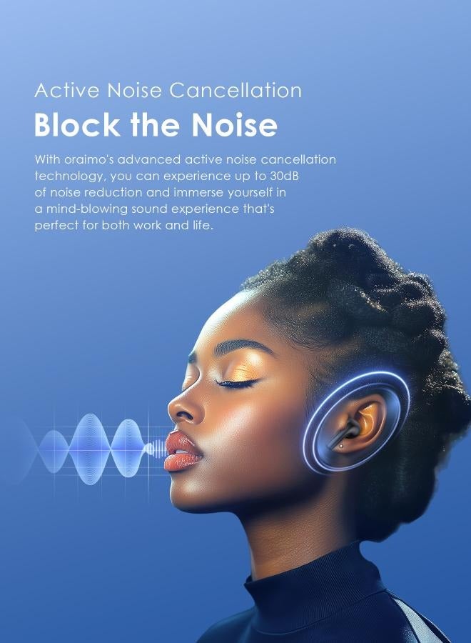 Oraimo SpaceBuds Z Active Noise Cancelling Bluetooth Earphones, Sound360 Spatial Audio True Wireless Earbuds,4 Mics for AI Clear Calls,38H Playtime,Dual Device Connectivity, Customization via App Light gold  - Image 4