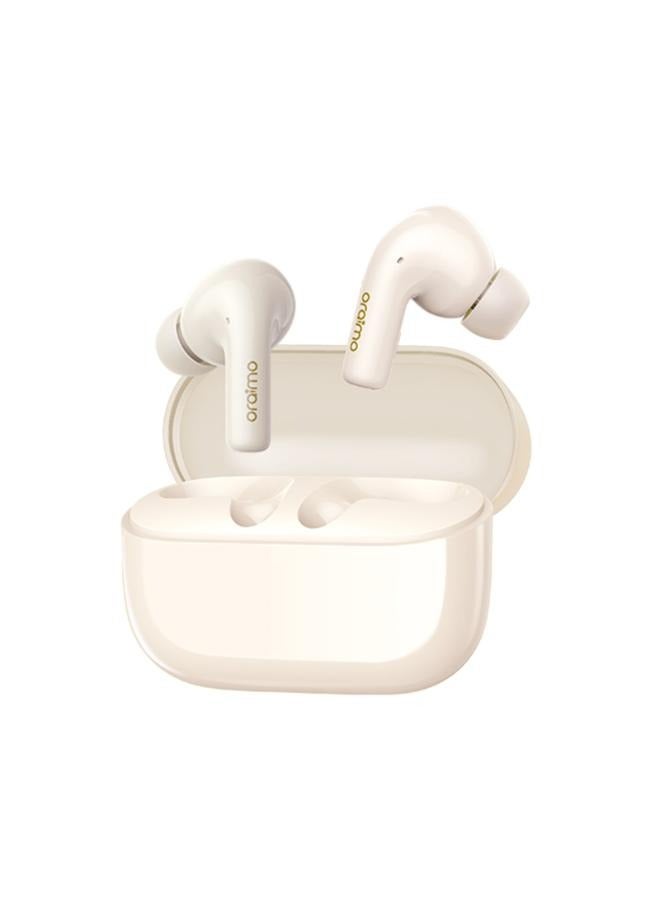 Oraimo SpaceBuds Z Active Noise Cancelling Bluetooth Earphones, Sound360 Spatial Audio True Wireless Earbuds,4 Mics for AI Clear Calls,38H Playtime,Dual Device Connectivity, Customization via App Light gold  - Image 1