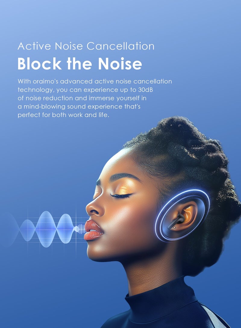 Oraimo SpaceBuds Z Active Noise Cancelling Bluetooth Earphones, Sound360 Spatial Audio True Wireless Earbuds,4 Mics for AI Clear Calls,38H Playtime,Dual Device Connectivity, Customization via App Blue  - Image 4