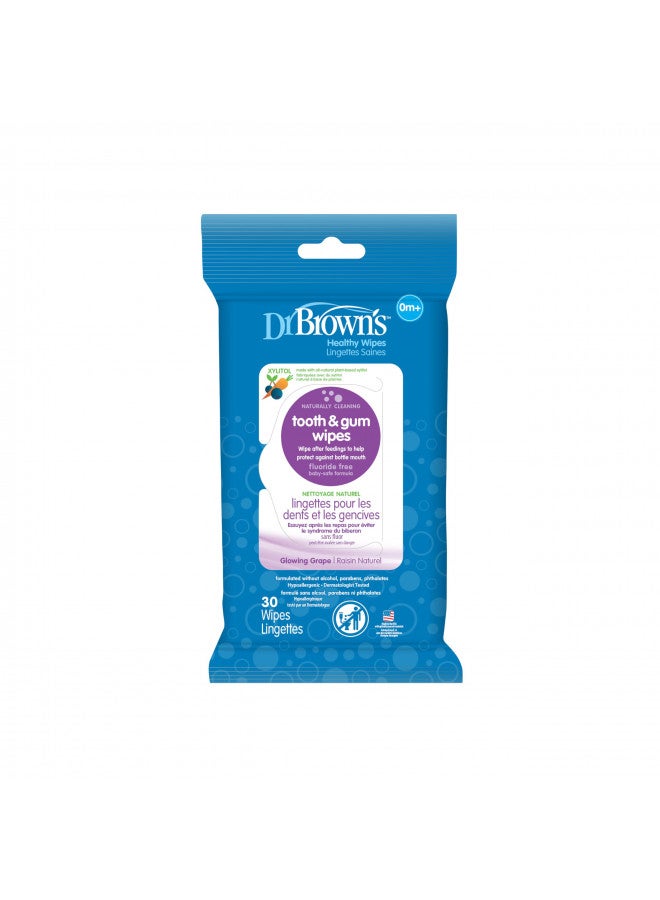 دكتور براونز Infant-To-Toddler Elephant Toothbrush, Strawberry Toothpaste And 30 Count Tooth And Gum Wipes Set, 0-3 Years - Image 2