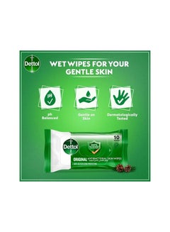 Dettol Antibacterial Original Wipes 10 Wipes 200grams  - Image 3