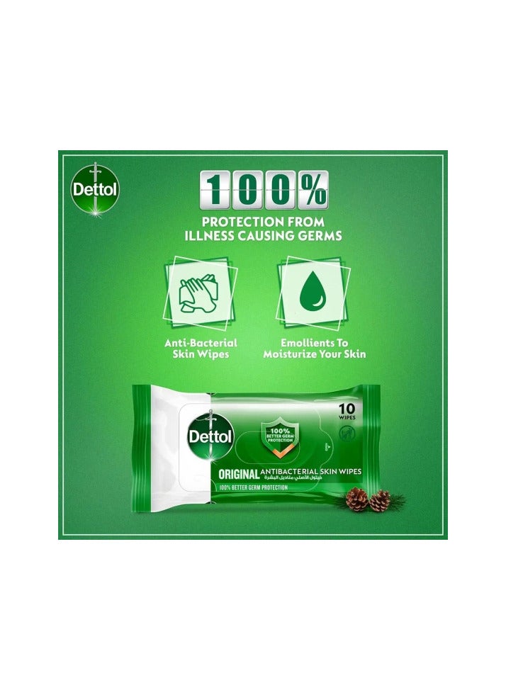 Dettol Antibacterial Original Wipes 10 Wipes 200grams  - Image 2