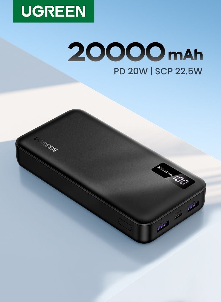 يو جرين - باور بانك محمول 20000mAh مع بطاريه متنقله يو اس بي نوع سي بقوة 22.5 وات وشاحن متنقل سريع متوافق مع آيفون 16 15 14 13 برو ماكس وسامسونج جالكسي زد فولد 6 واس 24 S23 S22  الترا وساعة ابل وايربودز وآيباد 20000 mAh - Image 1