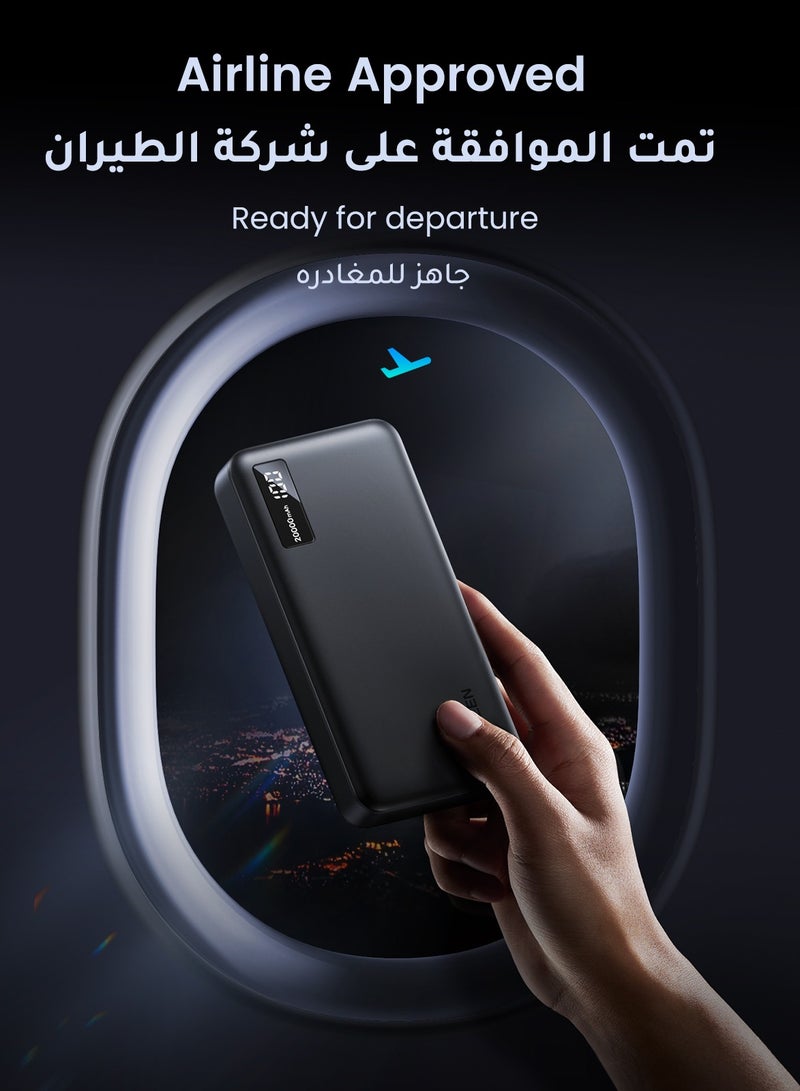 يو جرين - باور بانك محمول 20000mAh مع بطاريه متنقله يو اس بي نوع سي بقوة 22.5 وات وشاحن متنقل سريع متوافق مع آيفون 16 15 14 13 برو ماكس وسامسونج جالكسي زد فولد 6 واس 24 S23 S22  الترا وساعة ابل وايربودز وآيباد 20000 mAh - Image 1