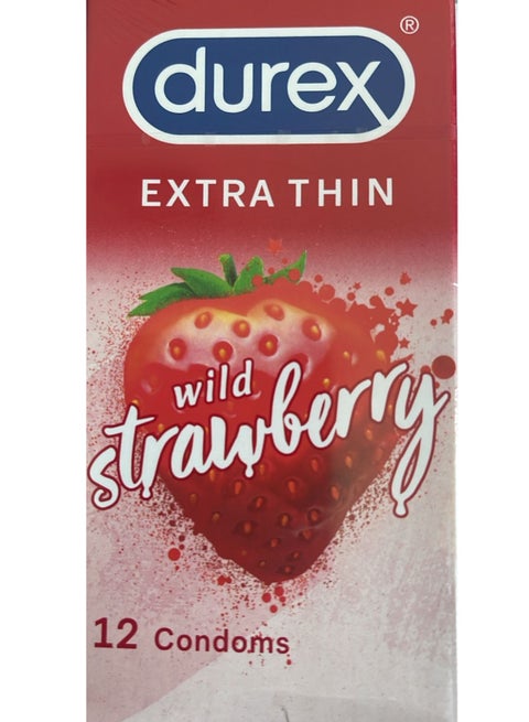 Durex 12-Piece Extra Thin Strawberry Flavored Condoms