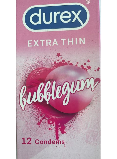 Durex 12-Piece Extra Thin Bubblegum flavored Condoms