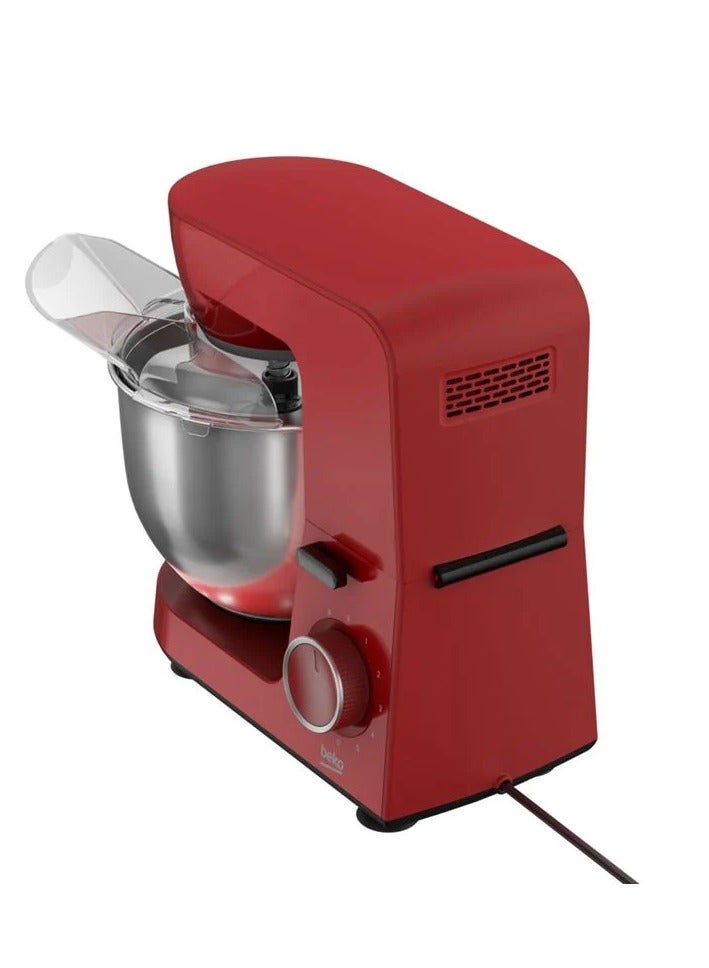 Beko - Dough Stand Mixer - 1500 Watts - 6 Speeds + Pulse - 6 Liters Stainless Steel Bowl 6 L 1500 W MM 5371 Red - Image 1