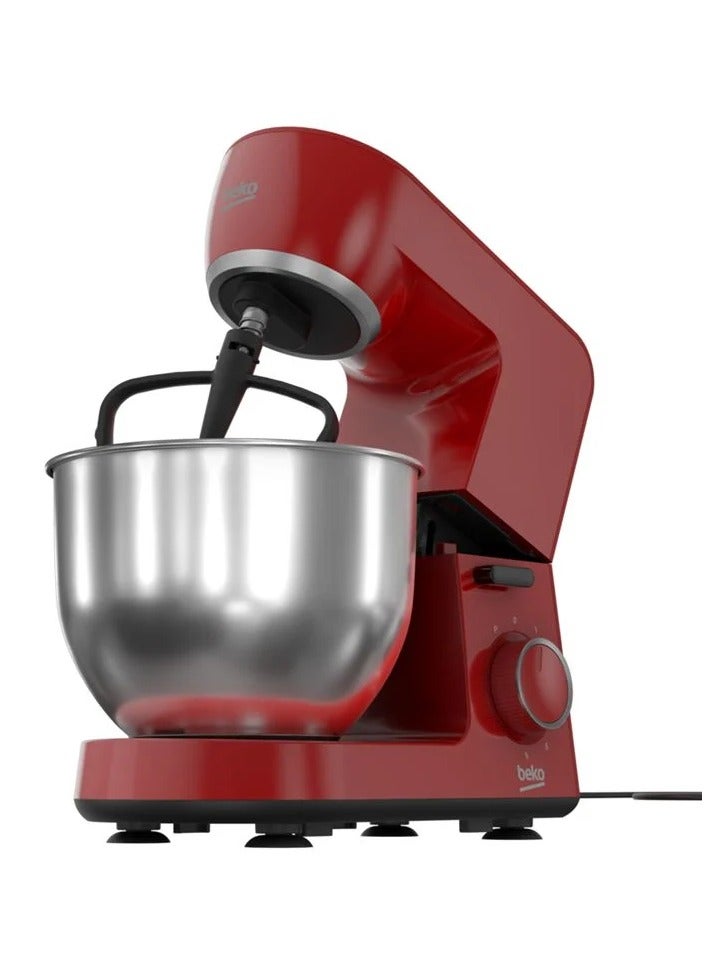 Beko - Dough Stand Mixer - 1500 Watts - 6 Speeds + Pulse - 6 Liters Stainless Steel Bowl 6 L 1500 W MM 5371 Red - Image 1