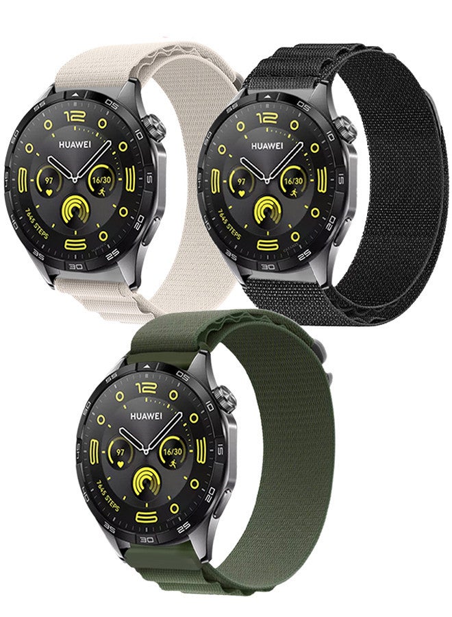 MARGOUN ( for Huawei Watch GT4 ) 3 Pack, Alpine Sport Strap Rugged Nylon Replacement Wristband for Men Women multicolour4 - Image 2