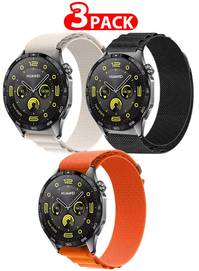 MARGOUN ( for Huawei Watch GT4 ) 3 Pack, Alpine Sport Strap Rugged Nylon Replacement Wristband for Men Women multicolour3 - Image 1