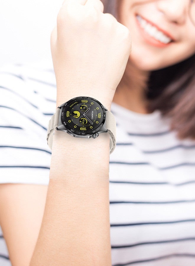 MARGOUN ( for Huawei Watch GT4 ) Alpine Sport Strap Rugged Nylon Replacement Wristband for Men Women Dusty White - Image 4