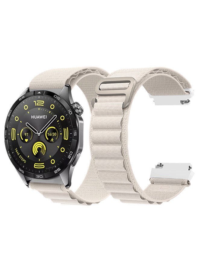 MARGOUN ( for Huawei Watch GT4 ) Alpine Sport Strap Rugged Nylon Replacement Wristband for Men Women Dusty White - Image 2