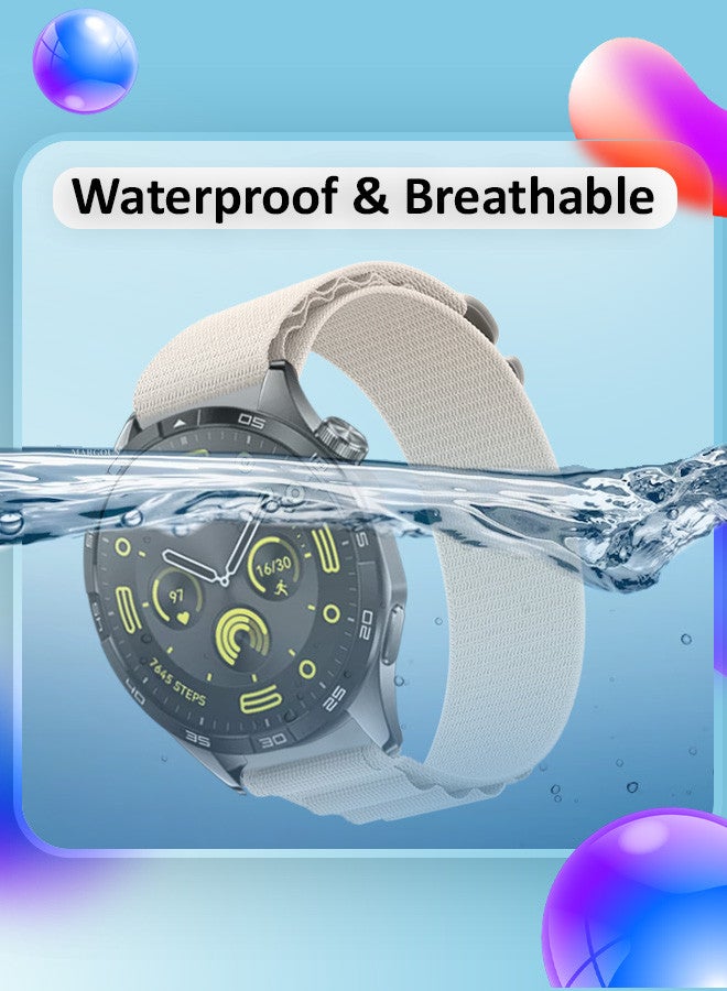MARGOUN ( for Huawei Watch GT4 ) Alpine Sport Strap Rugged Nylon Replacement Wristband for Men Women Dusty White - Image 3