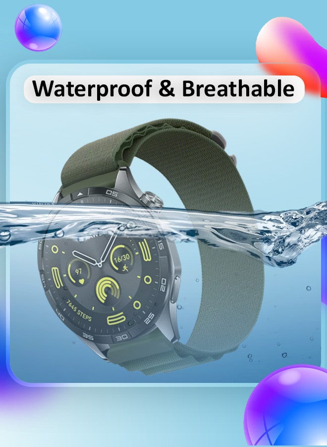 MARGOUN ( for Huawei Watch GT4 ) Alpine Sport Strap Rugged Nylon Replacement Wristband for Men Women Green - Image 3